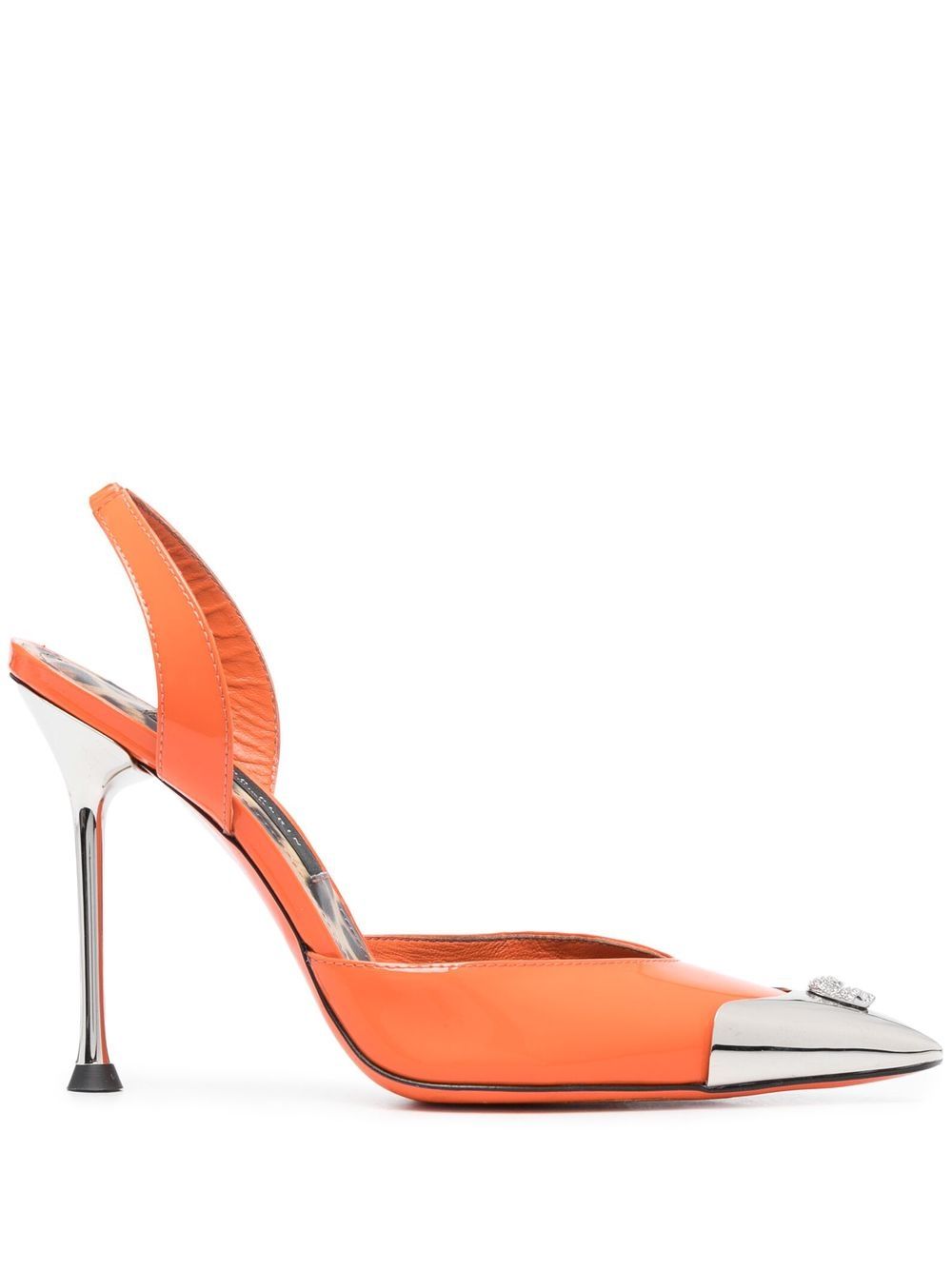 Philipp Plein Decollete 110 mm leather pumps - Orange von Philipp Plein