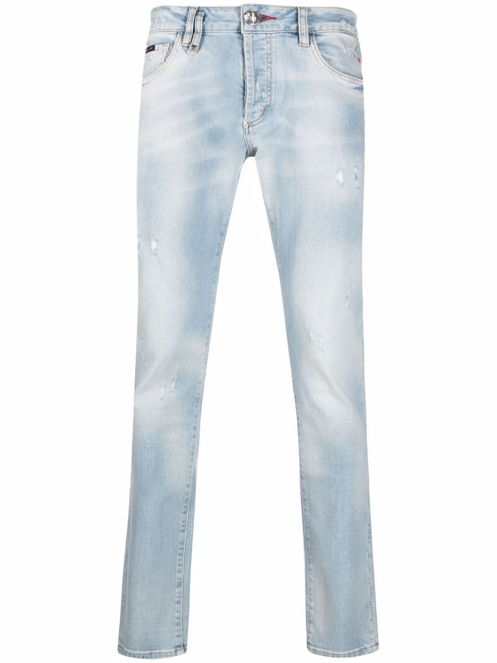 Philipp Plein Destroyed straight-cut jeans - Blue von Philipp Plein