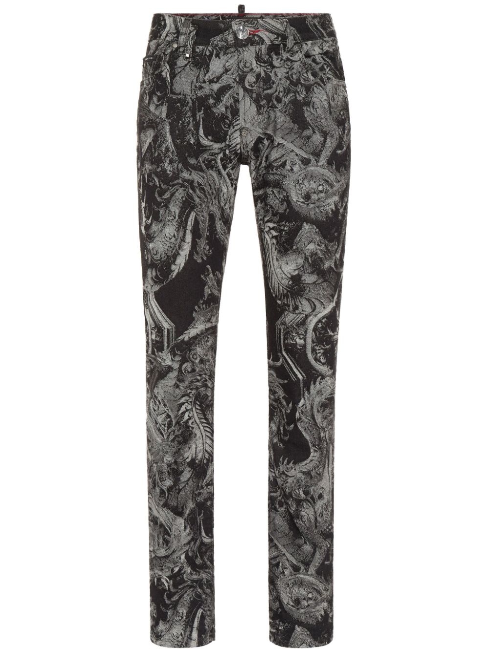 Philipp Plein Dragon Skull straight-cut jeans - Black von Philipp Plein