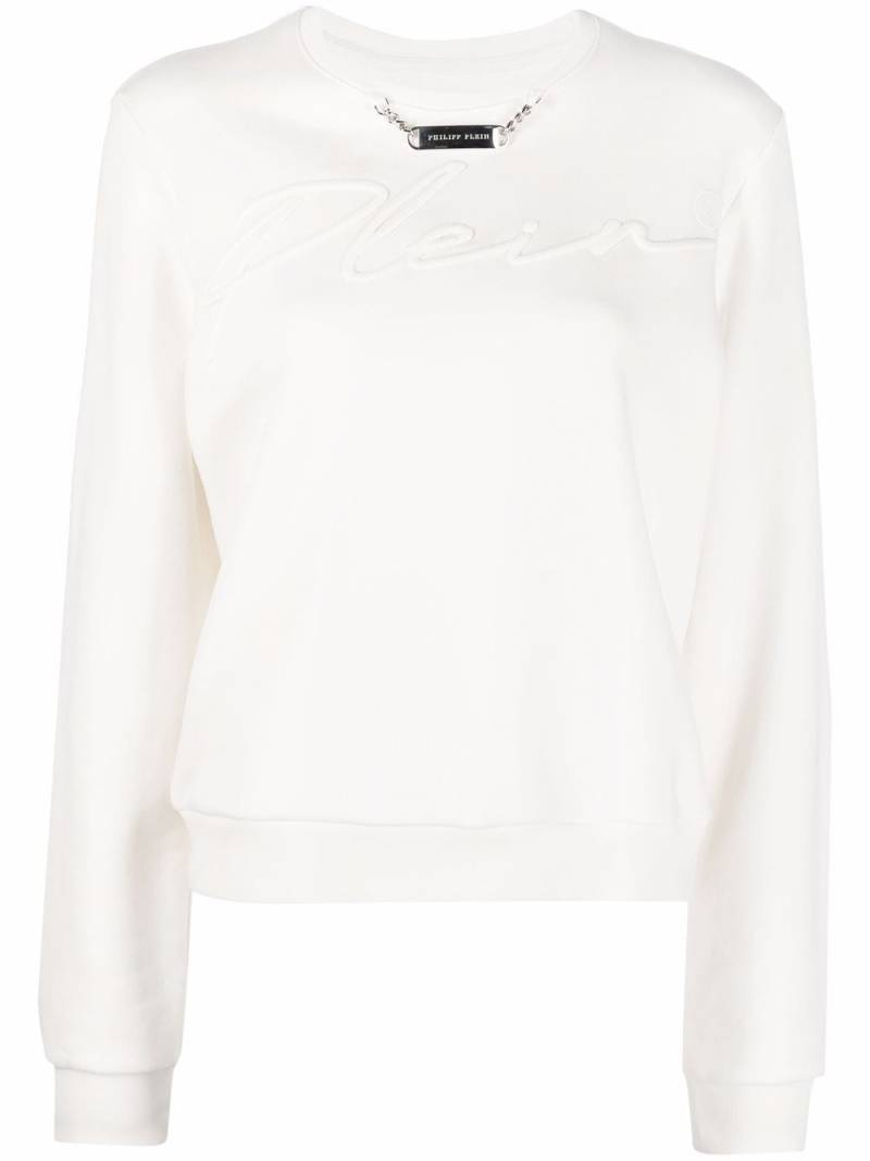 Philipp Plein Embroidery Signature leisure sweatshirt - White von Philipp Plein