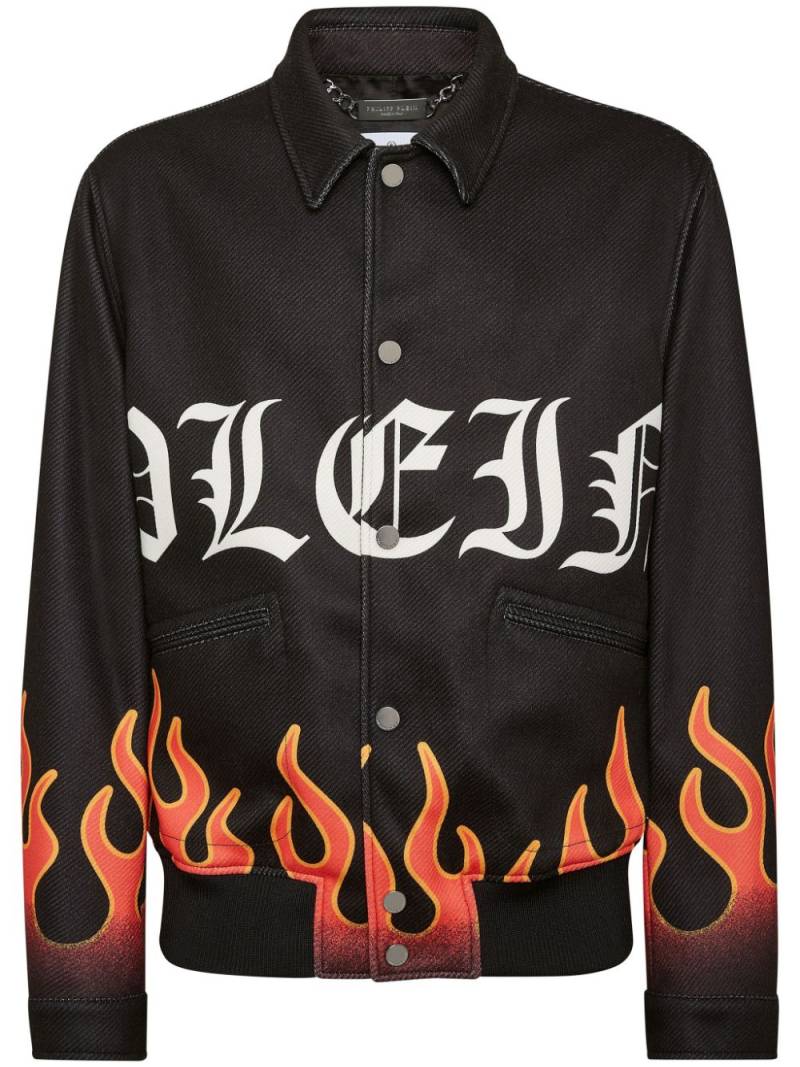 Philipp Plein Flame-print bomber jacket - Black von Philipp Plein