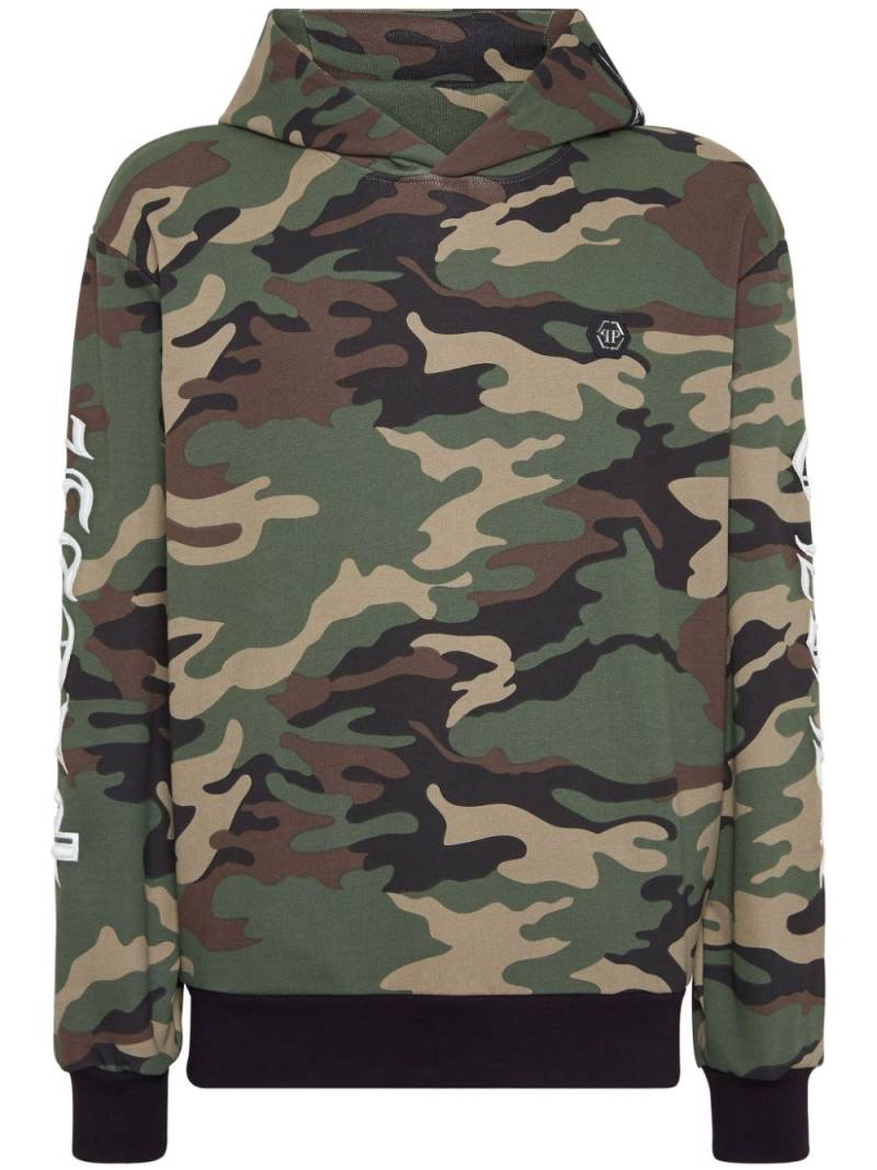 Philipp Plein Gothic Plein camouflage-pattern hoodie - Green von Philipp Plein