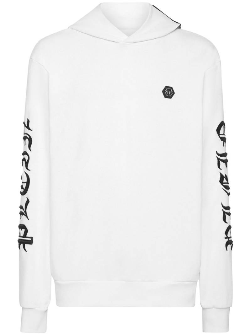 Philipp Plein Gothic Plein cotton hoodie - White von Philipp Plein