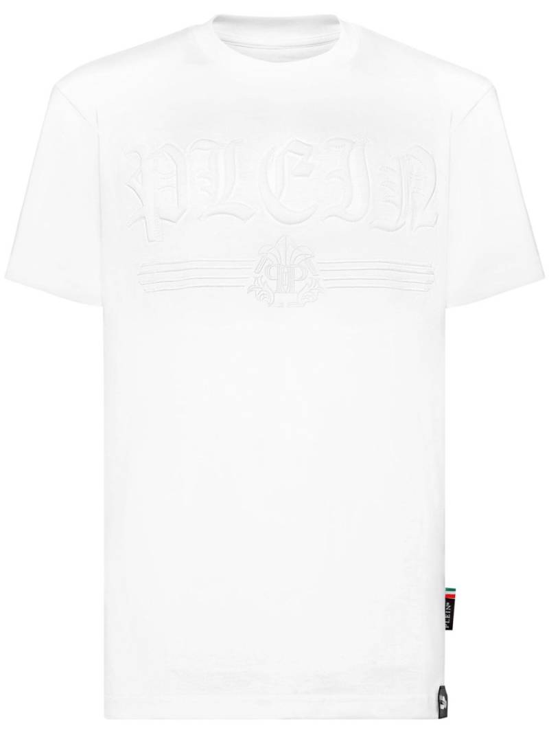 Philipp Plein Gothic Plein-embroidered round-neck T-shirt - White von Philipp Plein