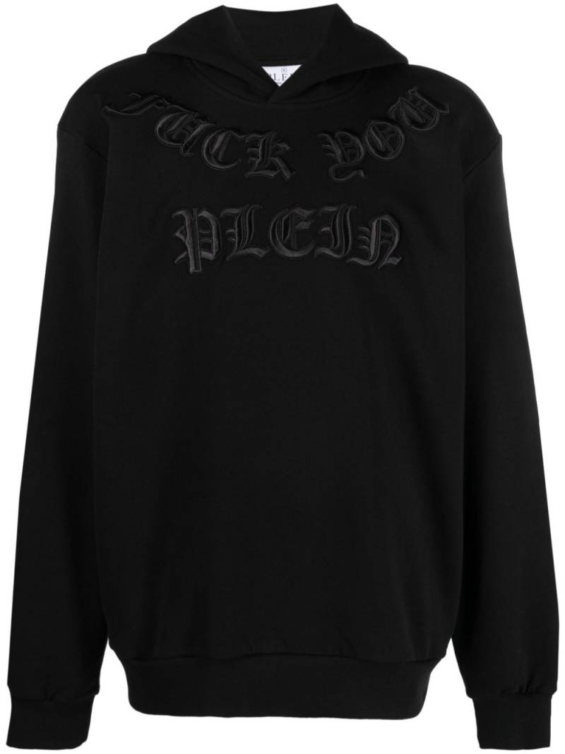 Philipp Plein Gothic Plein logo-embroidered hoodie - Black von Philipp Plein