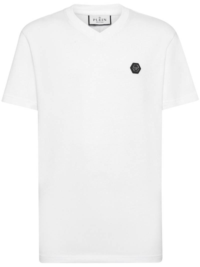 Philipp Plein Gothic Plein-print V-neck T-shirt - White von Philipp Plein