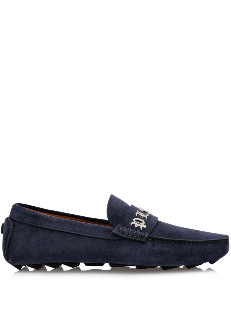 Philipp Plein Gothic Plein suede moccasins - Blue von Philipp Plein