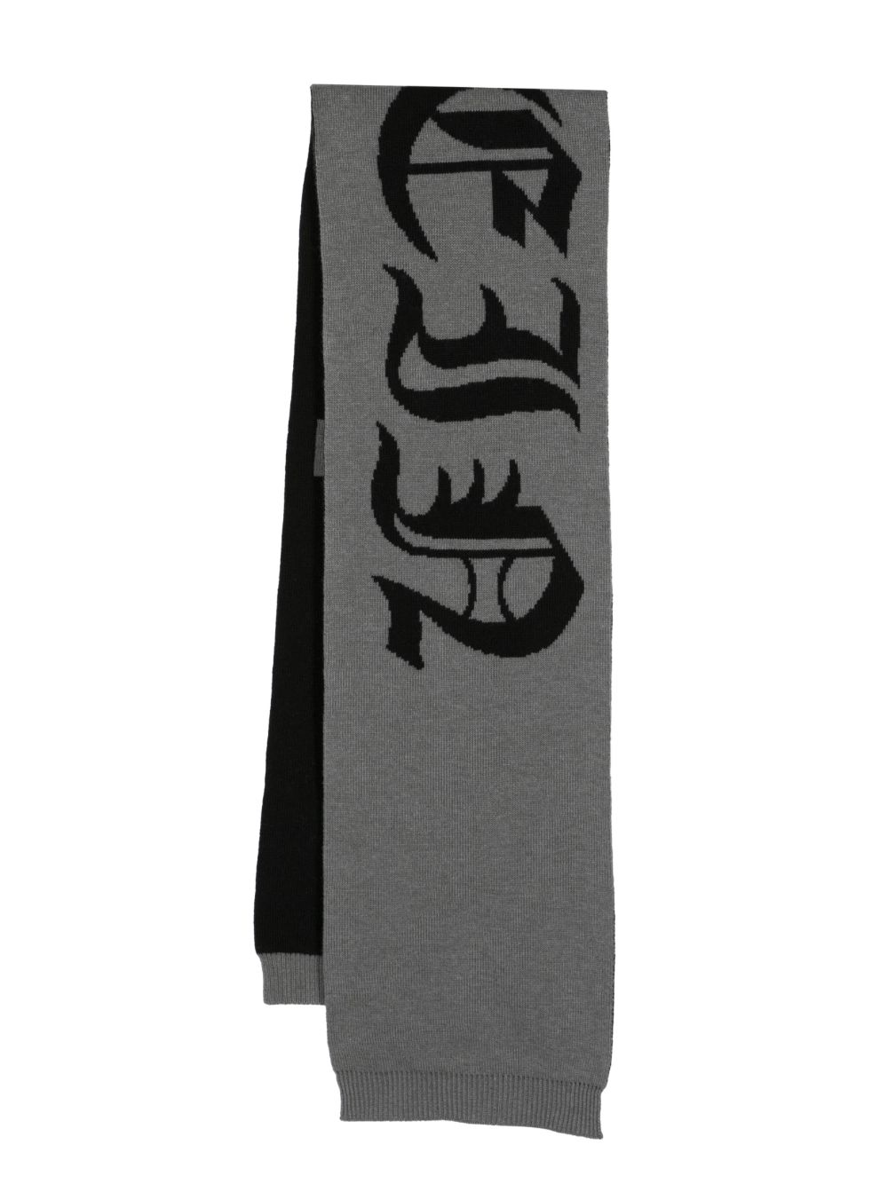 Philipp Plein Gothic wool scarf - Grey von Philipp Plein