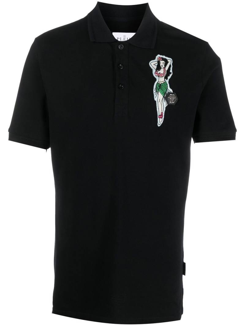 Philipp Plein logo-patch polo shirt - Black von Philipp Plein