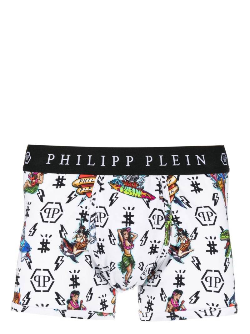 Philipp Plein Hawaii-print boxer shorts - White von Philipp Plein