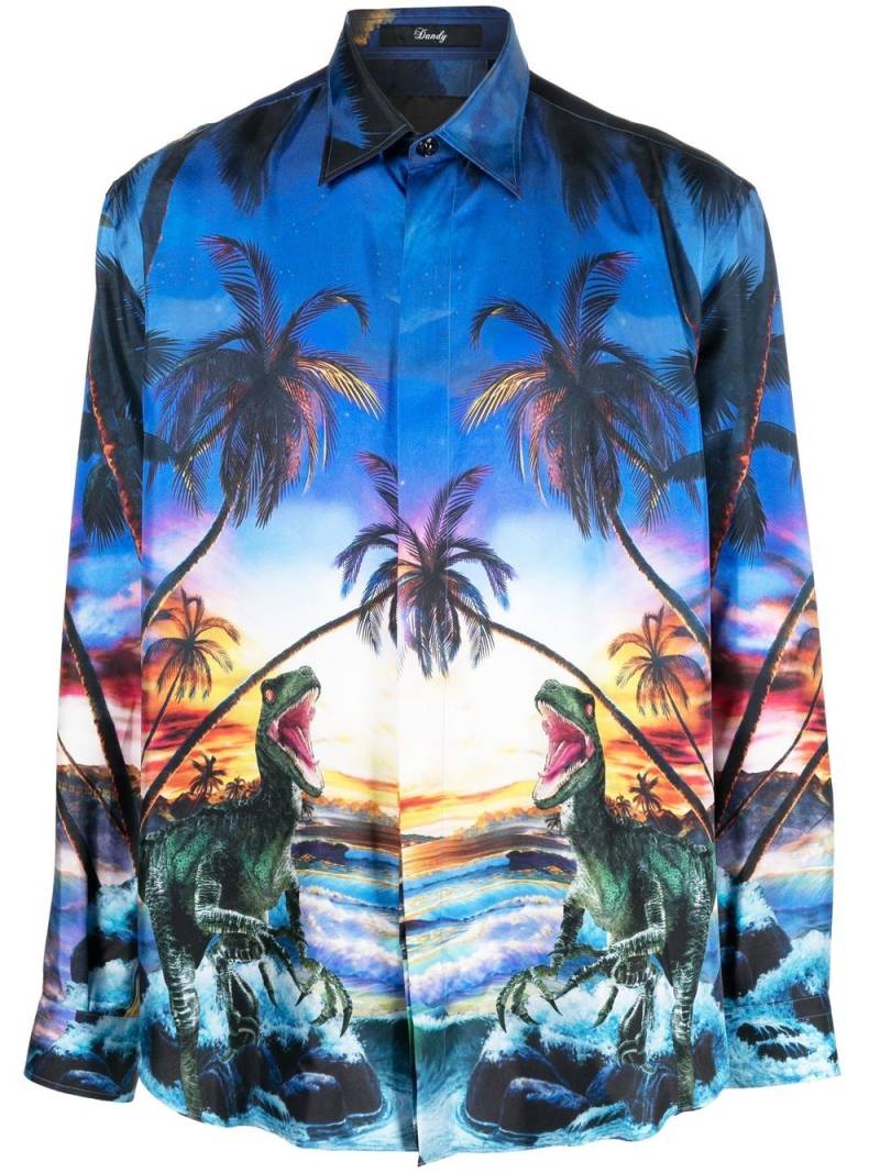 Philipp Plein Hawaii printed shirt - Blue von Philipp Plein