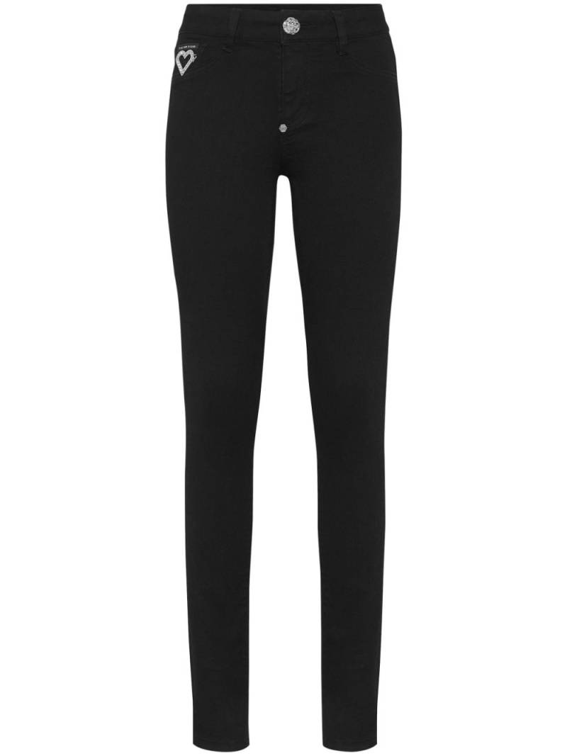 Philipp Plein Heart crystal-embellished skinny jeans - Black von Philipp Plein