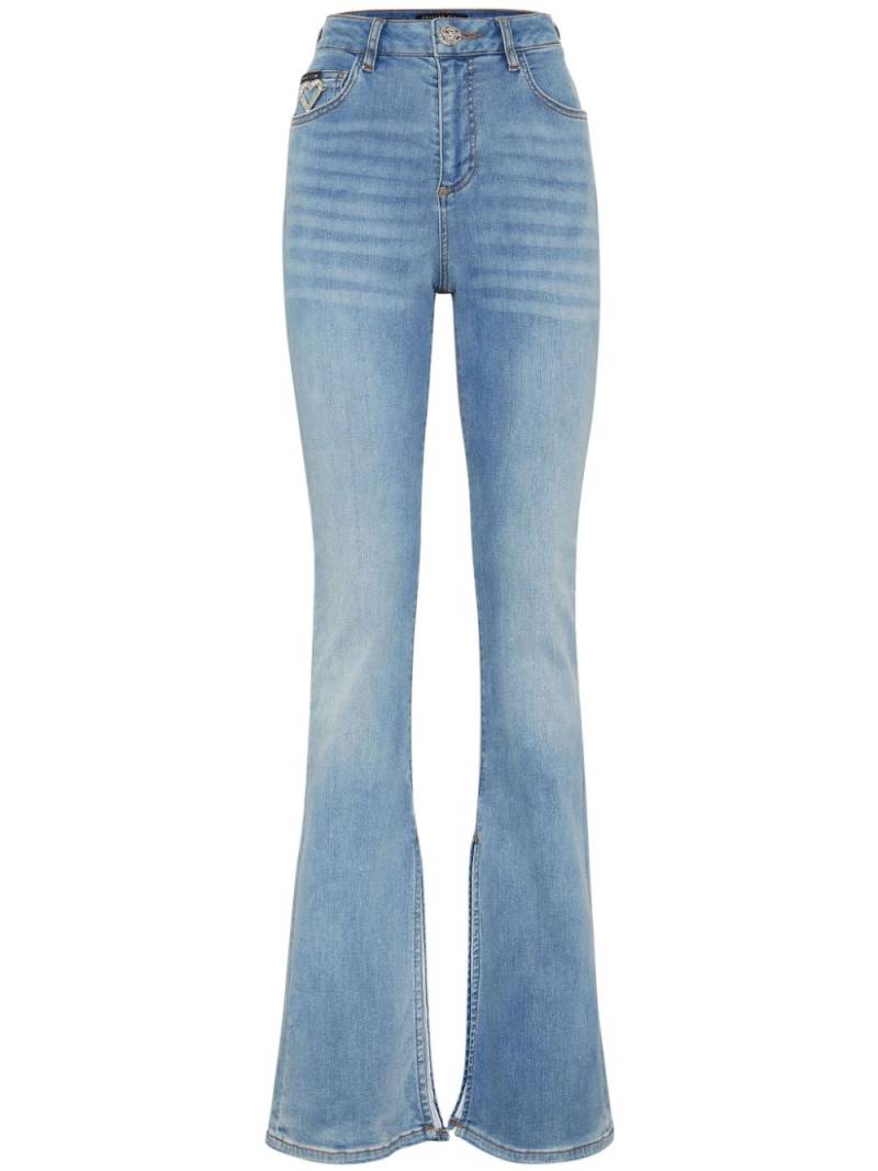 Philipp Plein Heart high-rise flared jeans - Blue von Philipp Plein