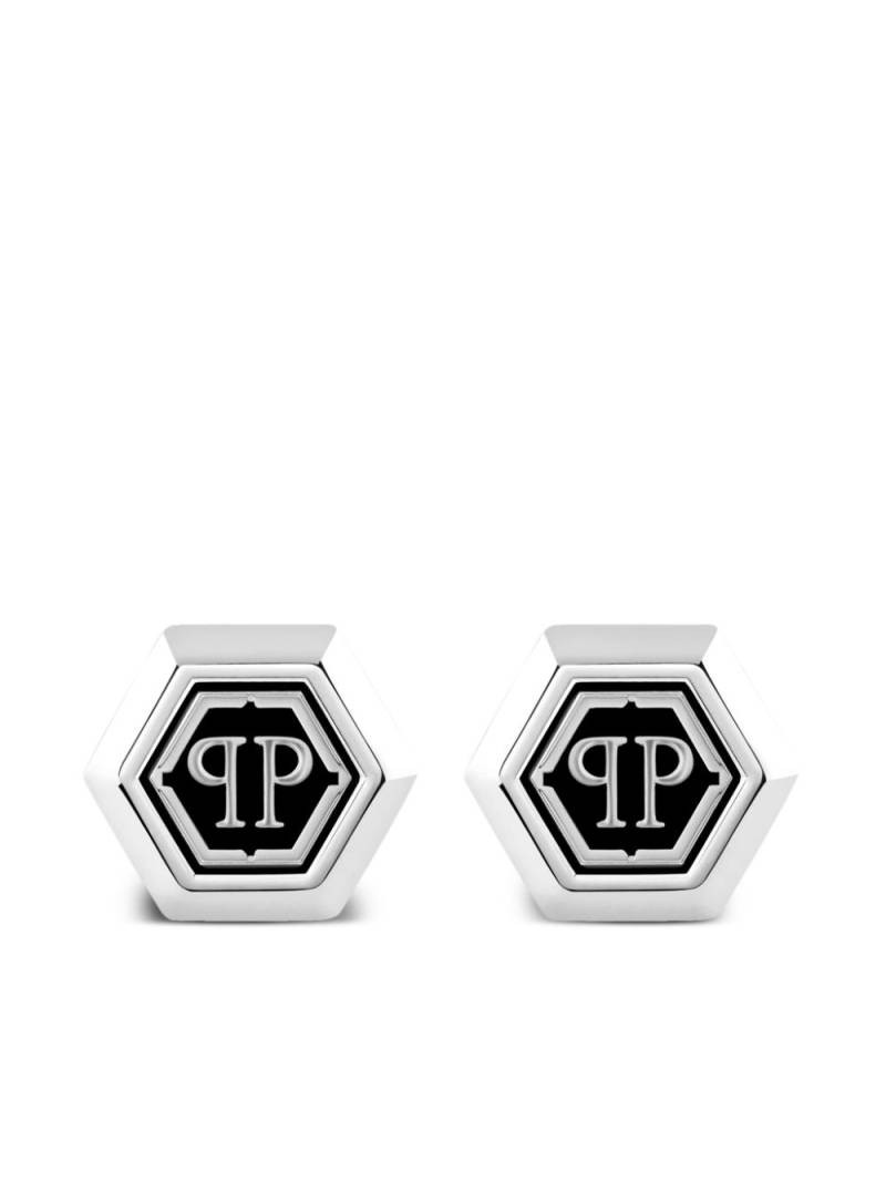 Philipp Plein Hexagon-PP cufflinks - Silver von Philipp Plein