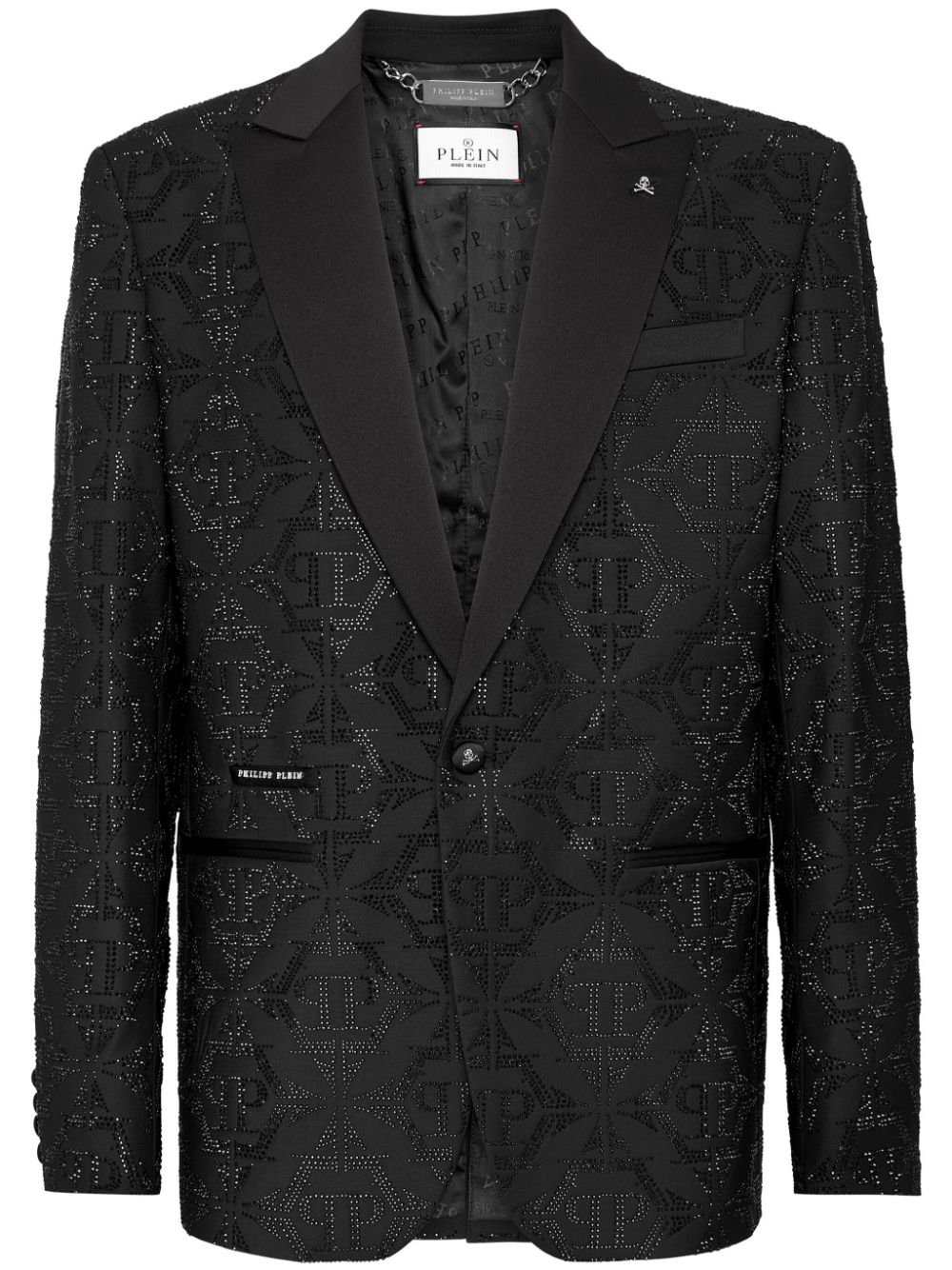 Philipp Plein Hexagon crystal-embellished blazer - Black von Philipp Plein