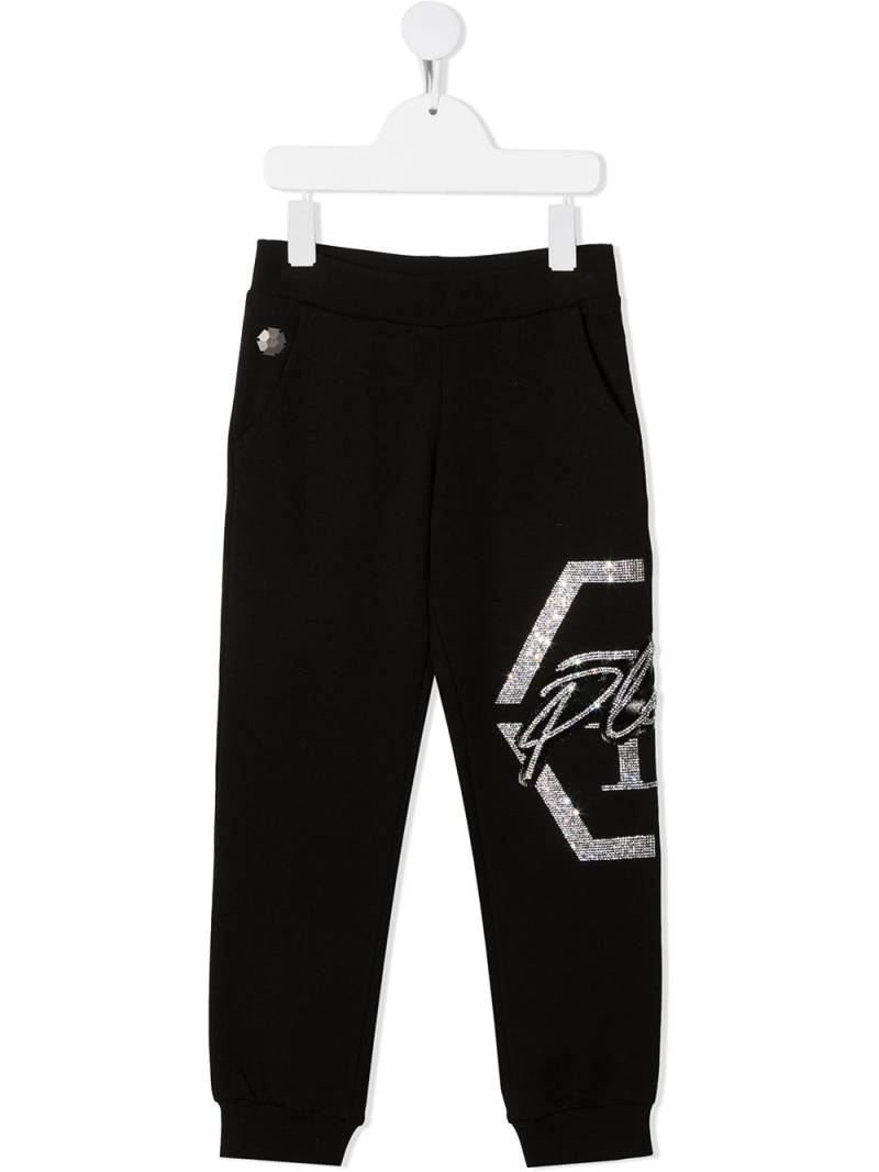 Philipp Plein Junior Hexagon embellished track pants - Black von Philipp Plein Junior