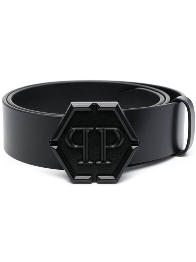 Philipp Plein Hexagon leather belt - Black von Philipp Plein