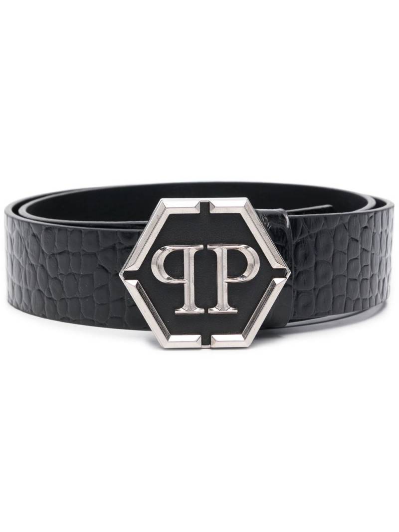 Philipp Plein Hexagon-logo buckle belt - Black von Philipp Plein