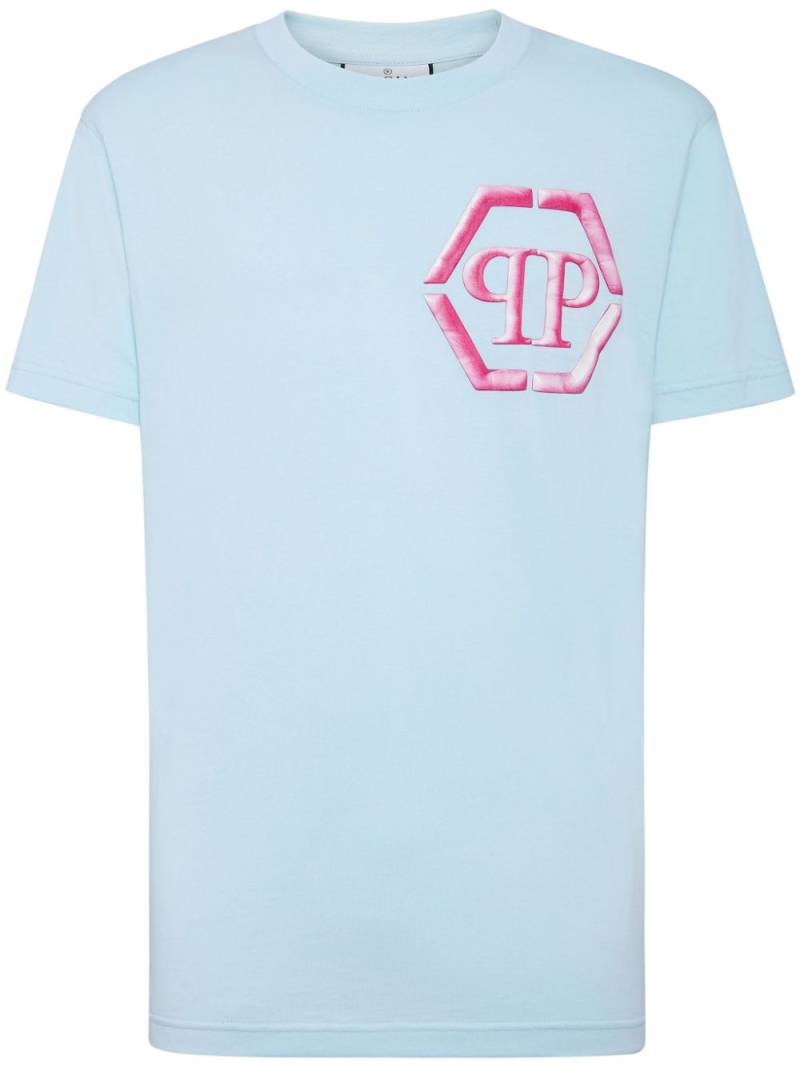 Philipp Plein Hexagon logo-print cotton T-shirt - Blue von Philipp Plein