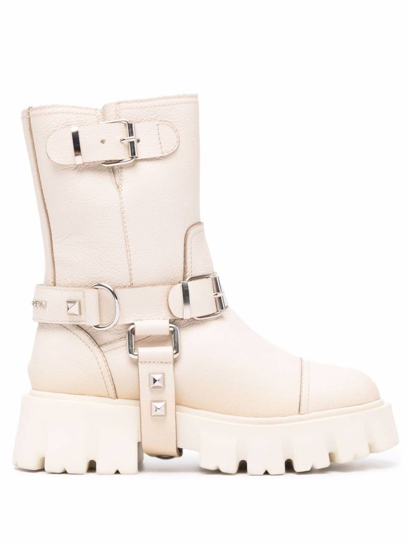 Philipp Plein Iconic Plein studded chunky boots - Neutrals von Philipp Plein