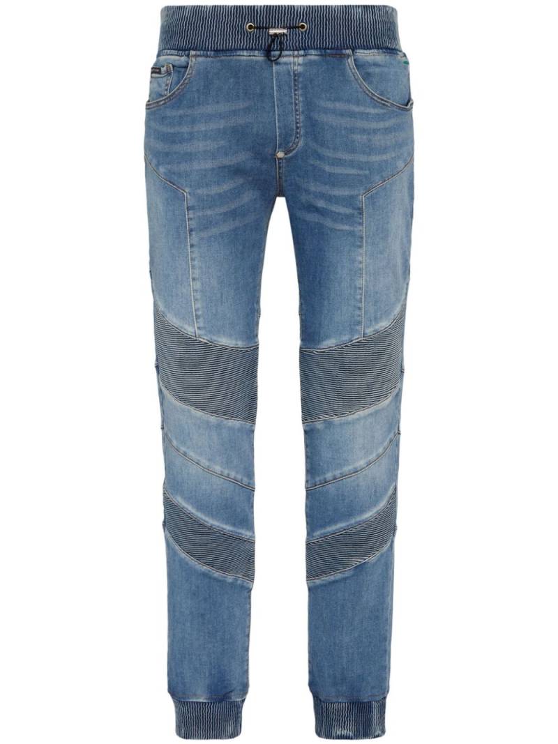 Philipp Plein Jogging logo-appliqué tapered jeans - Blue von Philipp Plein