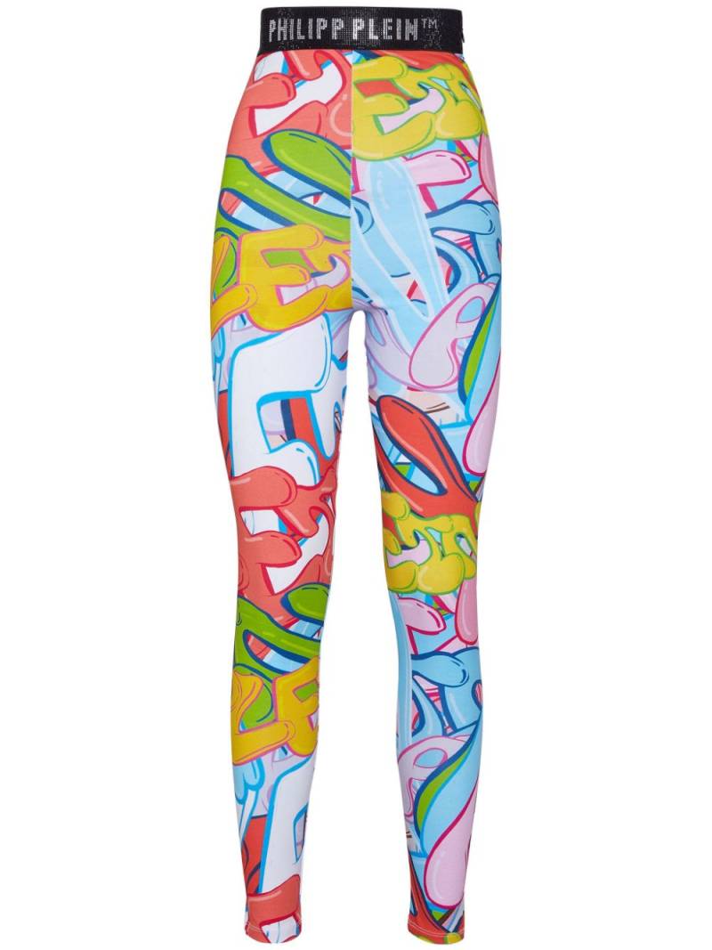 Philipp Plein Leggings Bombing Graffiti - Pink von Philipp Plein