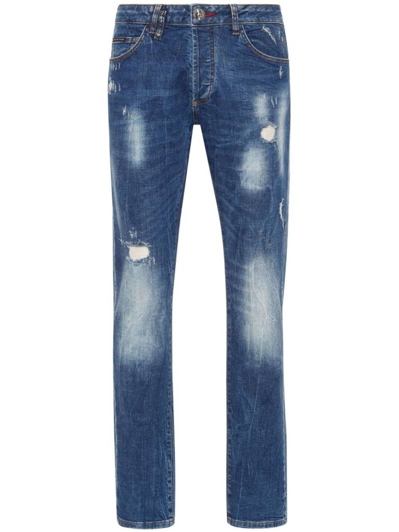 Philipp Plein Lion Circus mid-rise slim-fit jeans - Blue von Philipp Plein