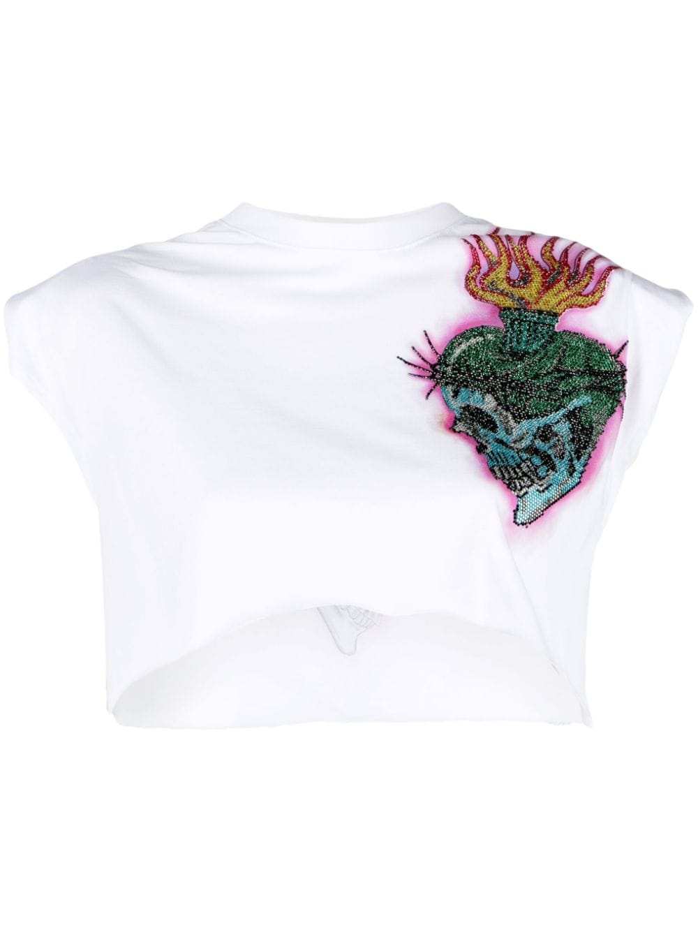 Philipp Plein Love Tattoo cropped T-shirt - White von Philipp Plein