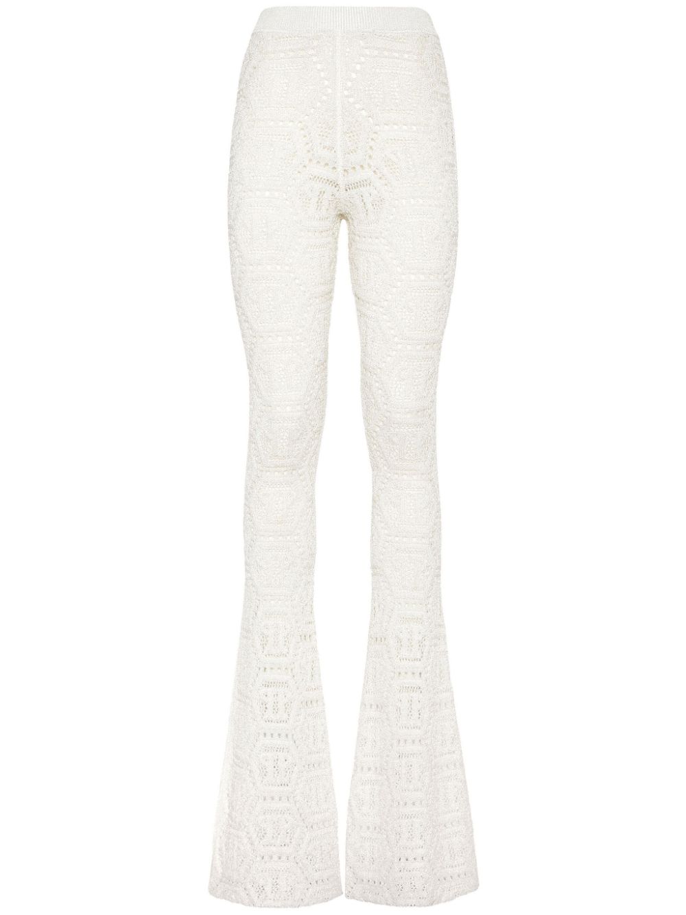 Philipp Plein Monogram lurex knitted trousers - White von Philipp Plein