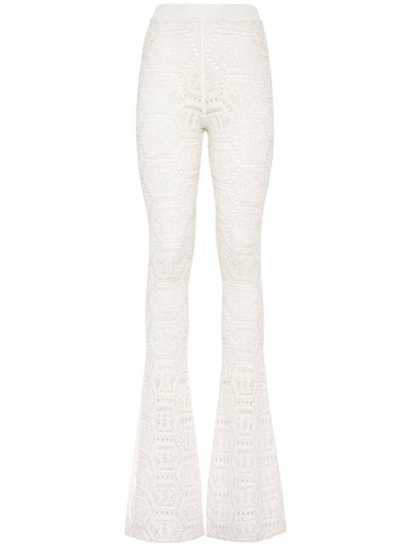 Philipp Plein Monogram lurex knitted trousers - White von Philipp Plein