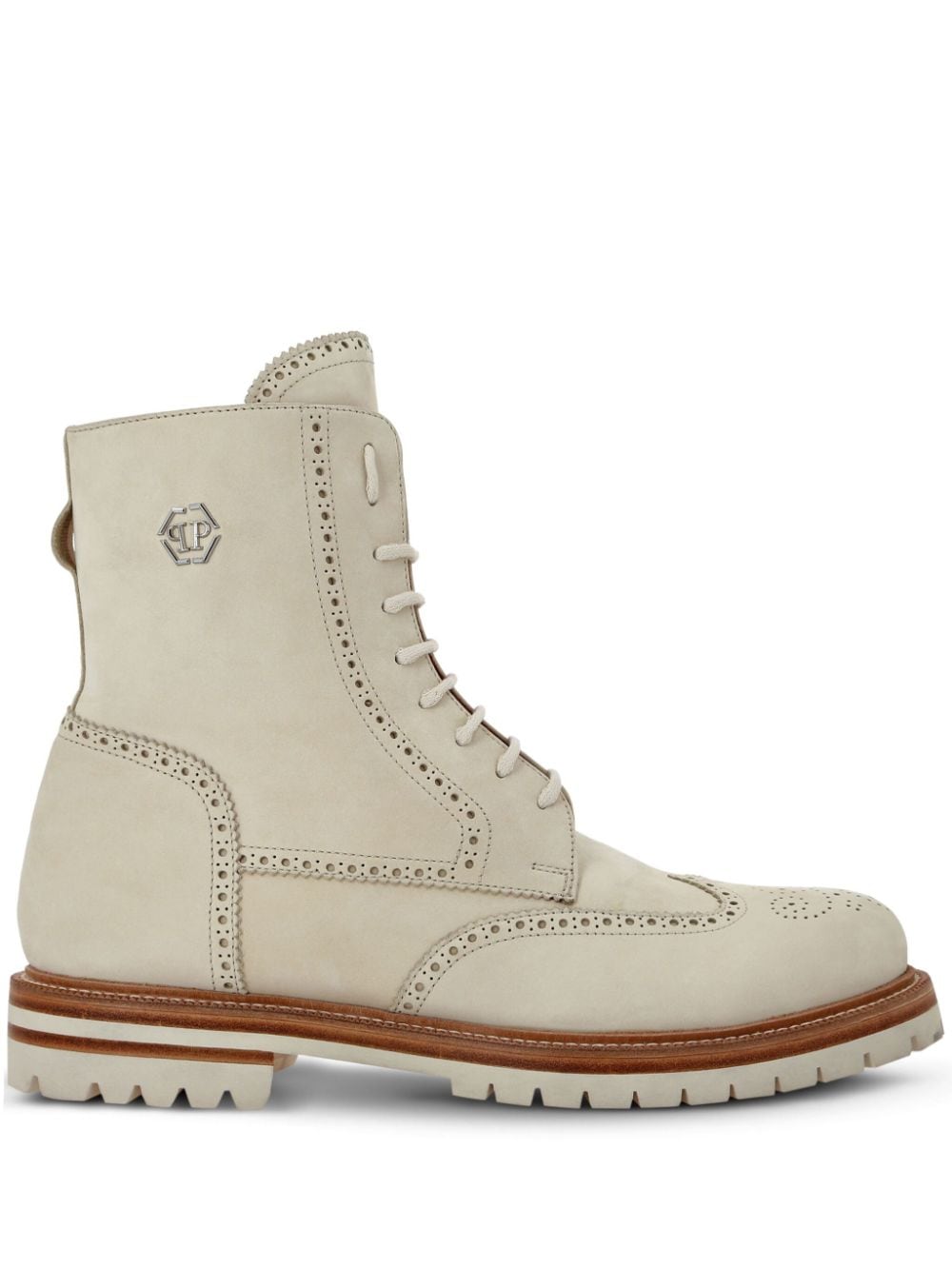 Philipp Plein Nubuck leather boots - Neutrals von Philipp Plein