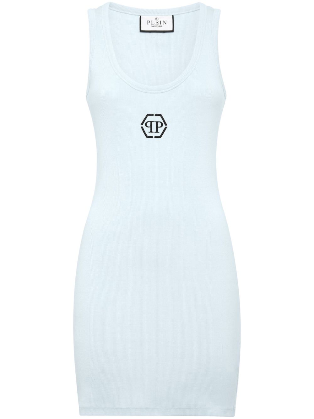 Philipp Plein PP Hexagon-embroidered tank dress - Blue von Philipp Plein