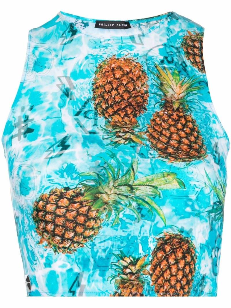 Philipp Plein Pineapple Skies crop top - Blue von Philipp Plein