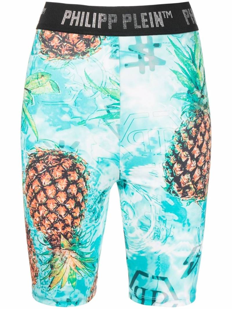 Philipp Plein Pineapple Stones Stones cycling shorts - Blue von Philipp Plein