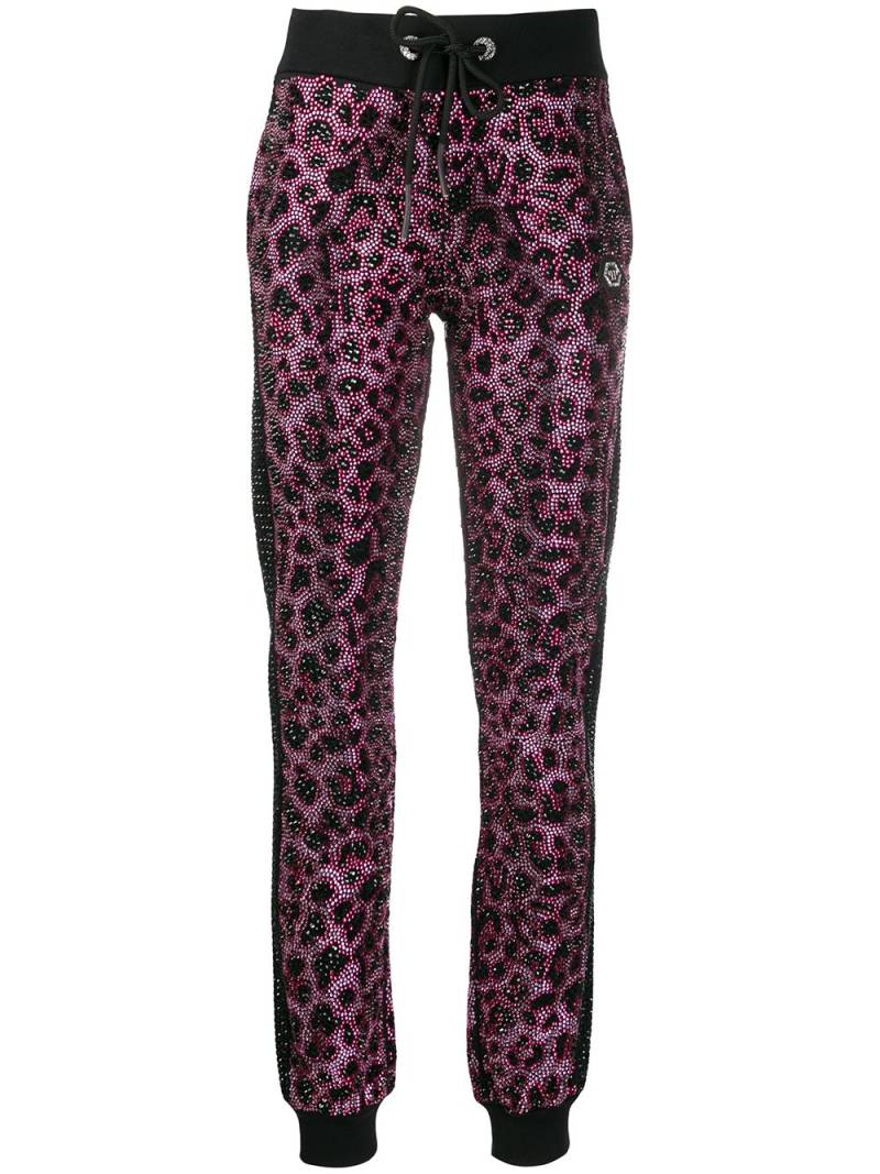 Philipp Plein Pink Paradise crystal-embellished leopard sweatpants - Black von Philipp Plein