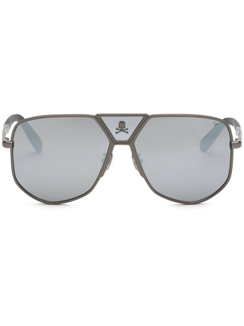 Philipp Plein Power Skull geometric-frame sunglasses - Silver von Philipp Plein