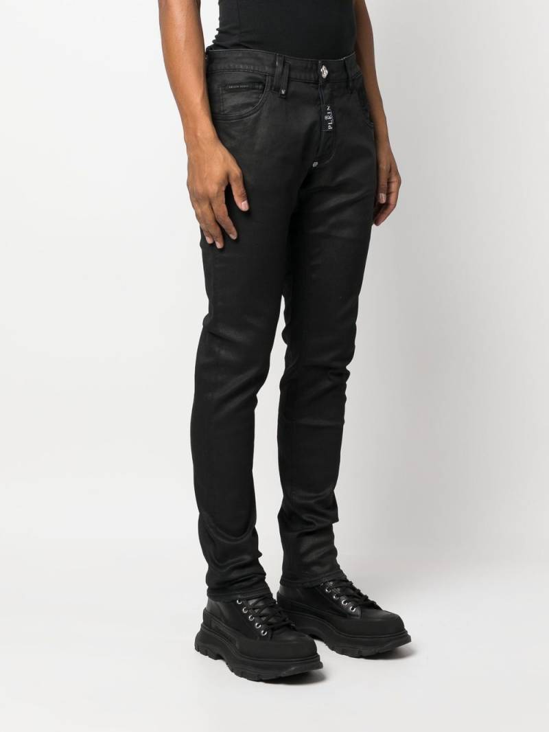 Philipp Plein Premium Skull low-rise slim-cut jeans - Black von Philipp Plein