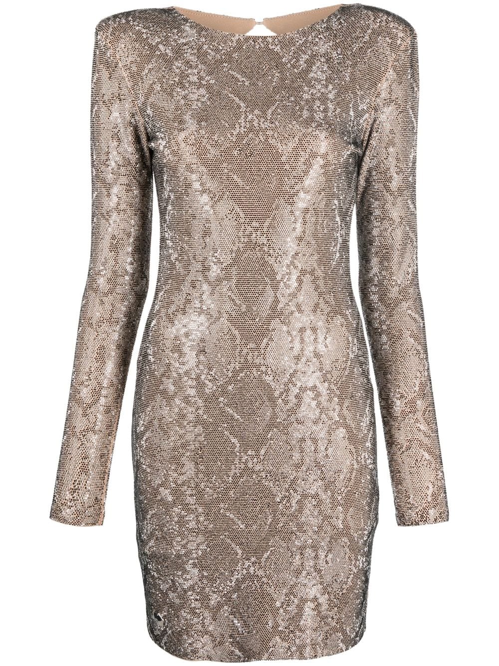 Philipp Plein Python-print crystal mini dress - Neutrals von Philipp Plein