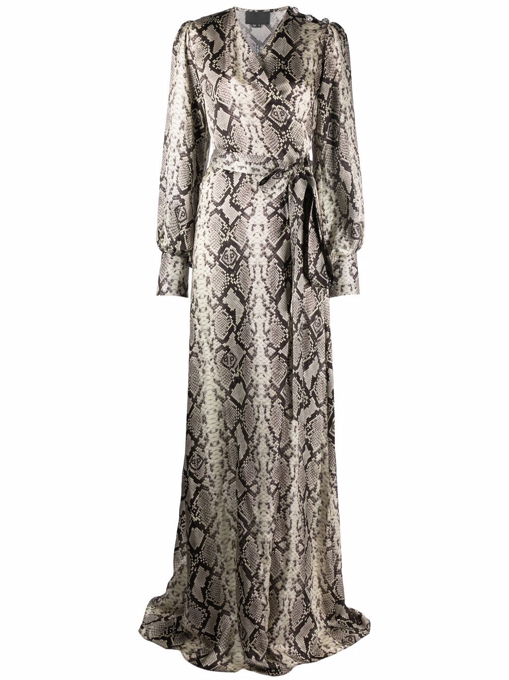 Philipp Plein Python-print silk long dress - Neutrals von Philipp Plein