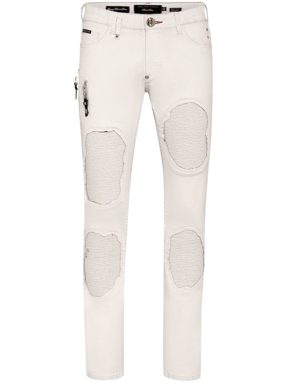 Philipp Plein Rock Star ribbed-panels skinny jeans - White von Philipp Plein