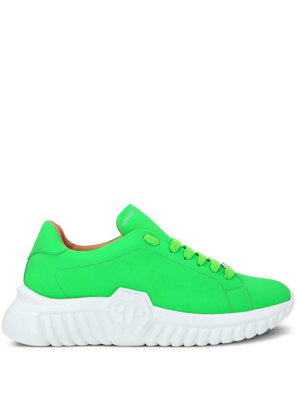 Philipp Plein Runner Hexagon low-top leather sneakers - Green von Philipp Plein