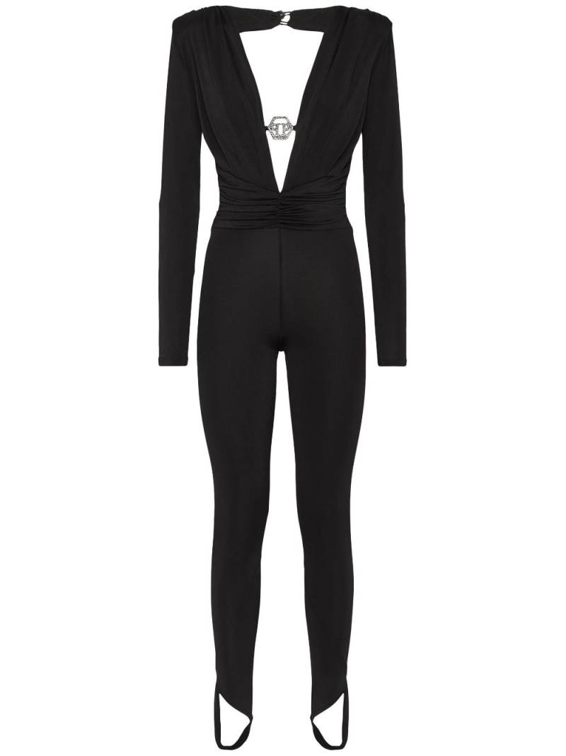 Philipp Plein Shoulder Padded bodycon-design jumpsuit - Black von Philipp Plein