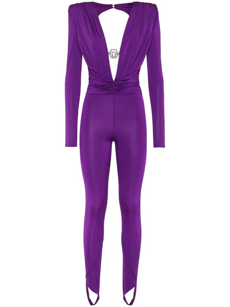 Philipp Plein Shoulder Padded bodycon-design jumpsuit - Purple von Philipp Plein