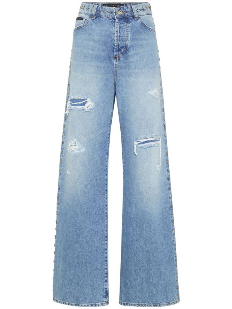 Philipp Plein Skater high-rise wide-leg jeans - Blue von Philipp Plein