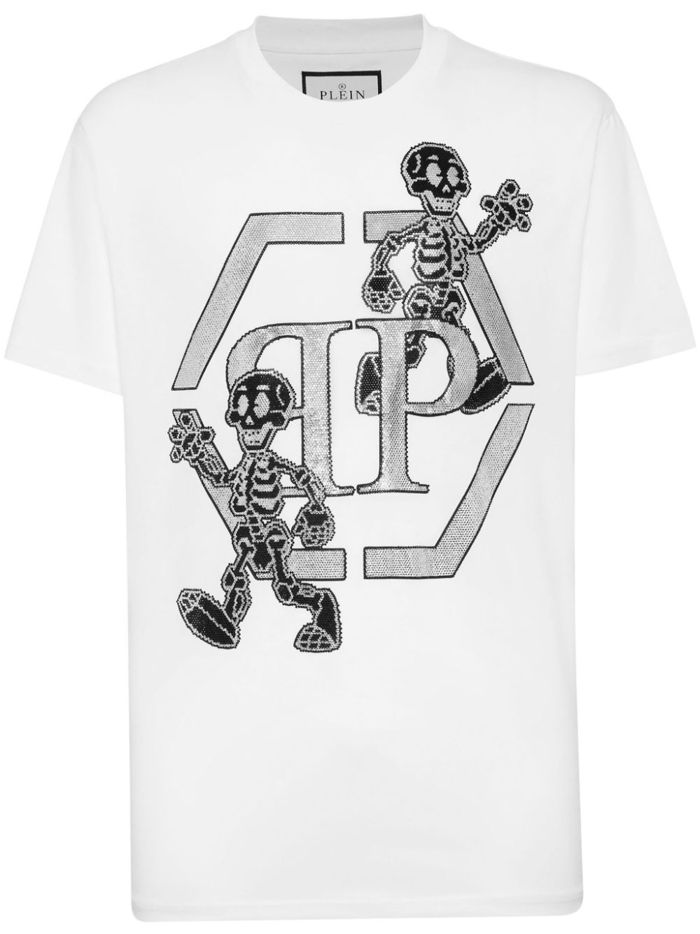 Philipp Plein Skeleton embellished cotton T-shirt - White von Philipp Plein