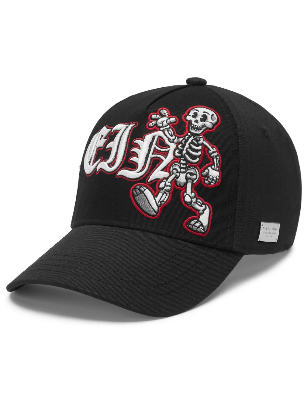 Philipp Plein Skeleton embroidered cap - Black von Philipp Plein