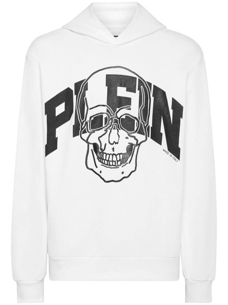 Philipp Plein Skull logo-print cotton hoodie - White von Philipp Plein