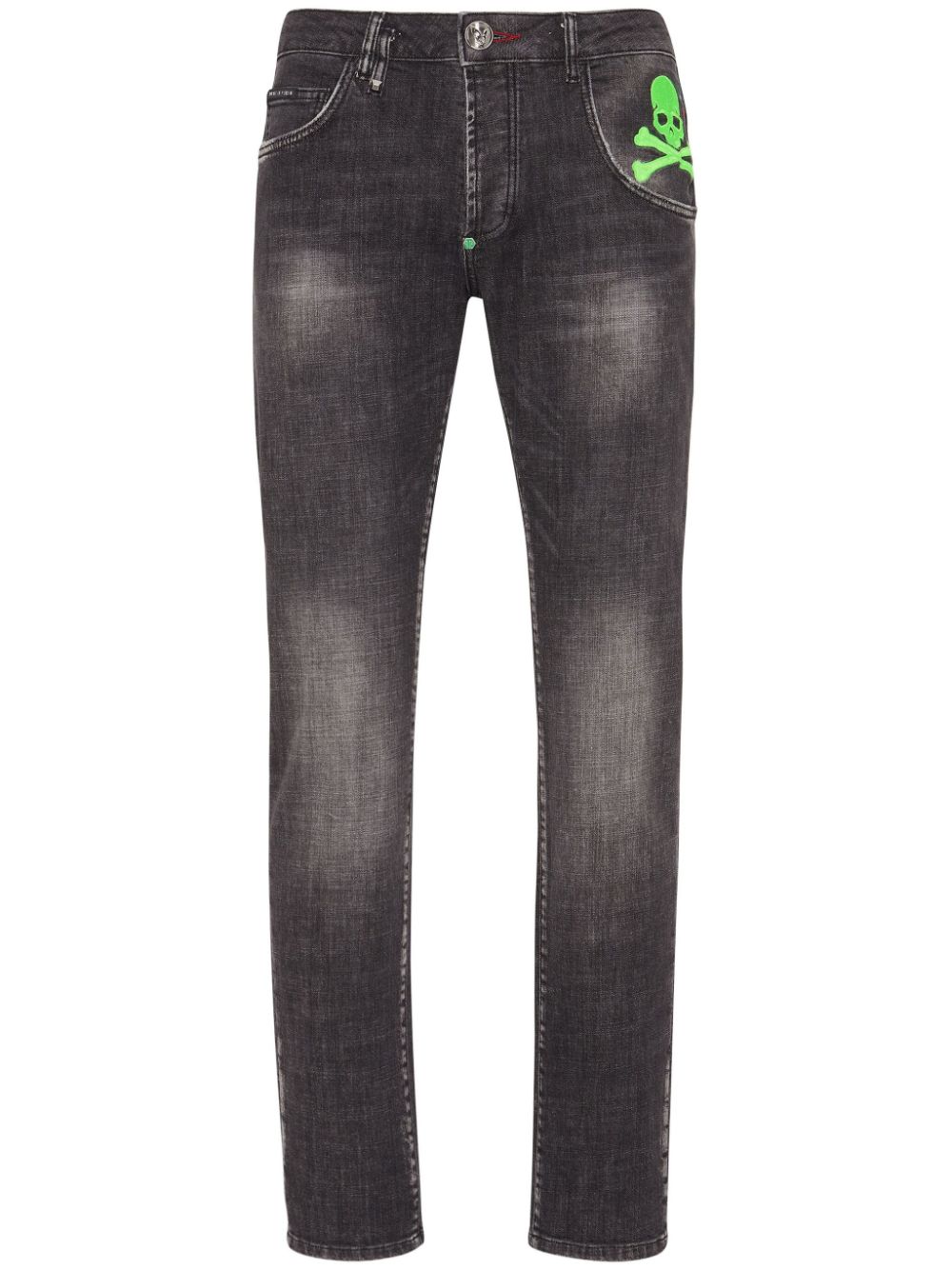 Philipp Plein Skull-print straight-leg jeans - Black von Philipp Plein