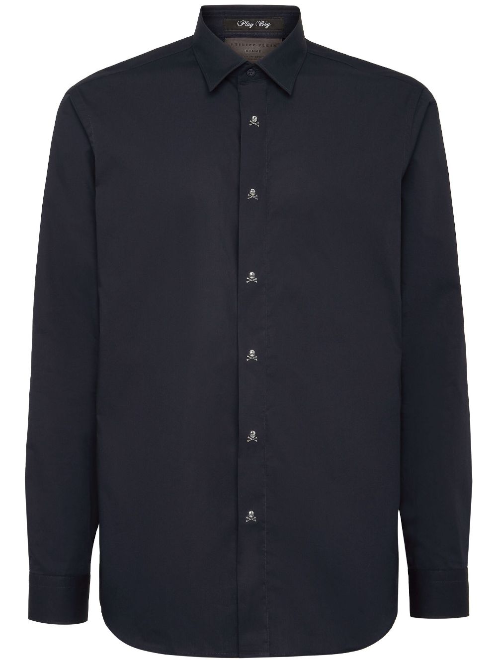 Philipp Plein Skull&Bones-button cotton shirt - Blue von Philipp Plein