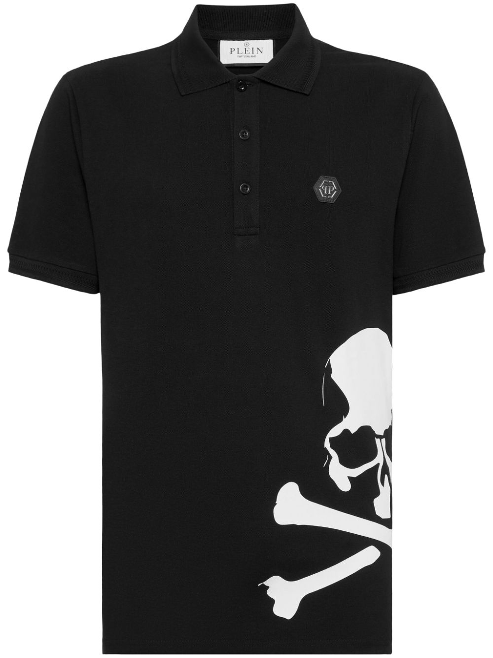 Philipp Plein Skull & Bones cotton polo shirt - Black von Philipp Plein